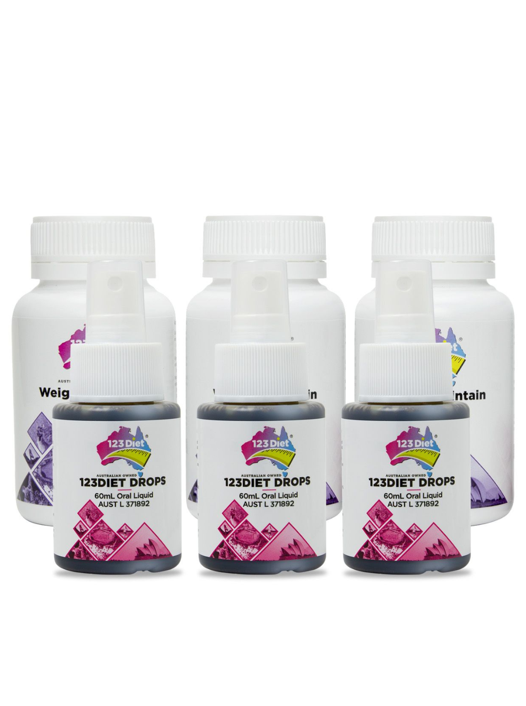 3 X 123 DIET® DROPS & MAINTAIN
